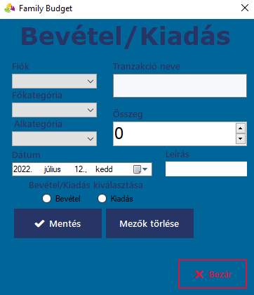 Family budget application dashboard 4