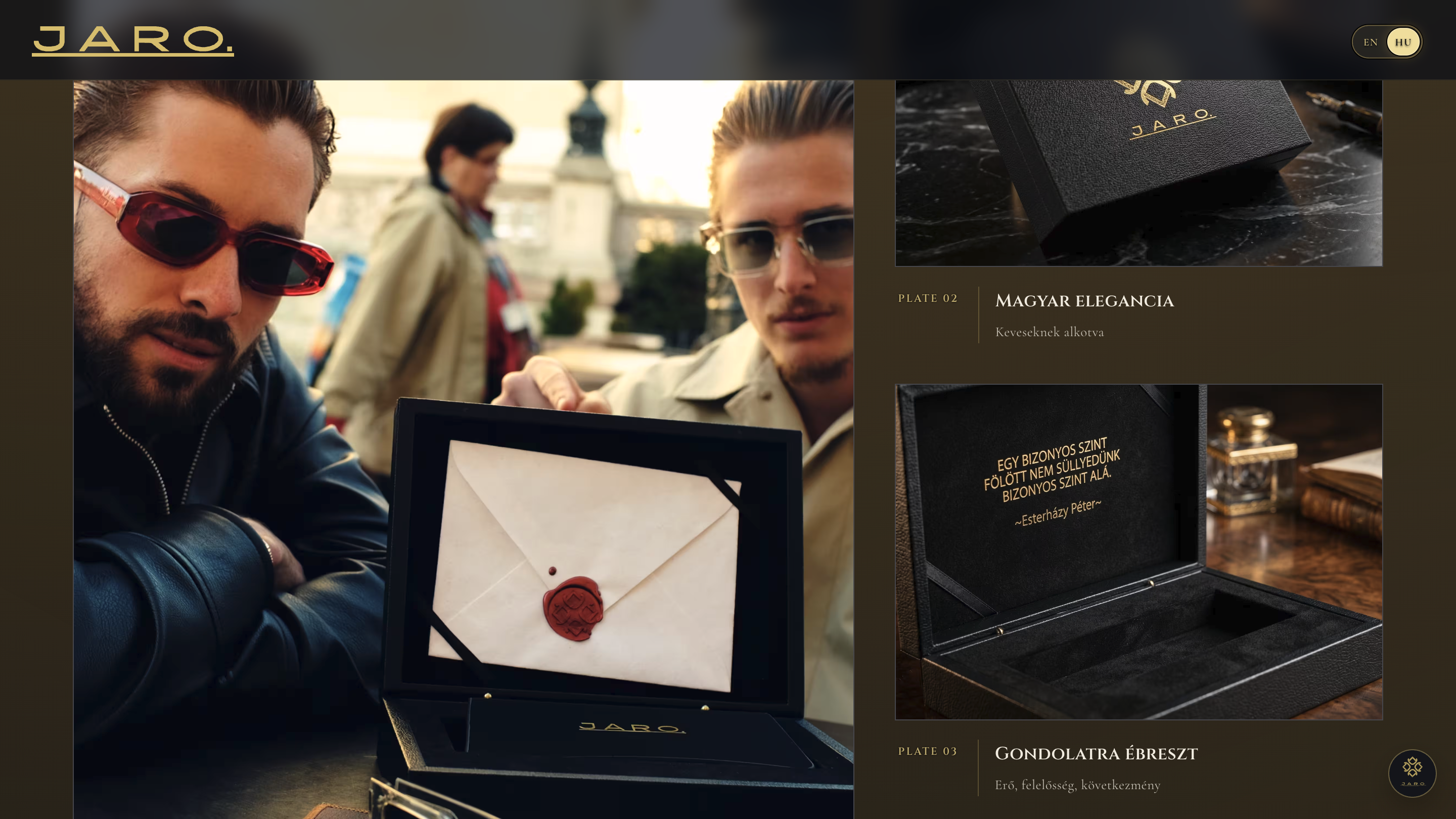 JARO Eyewear privát hozzáférés és prémium csomagolás